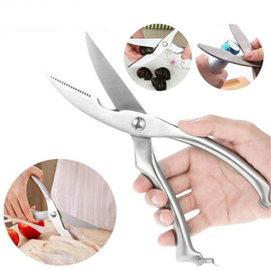 Stainless Steel Easy Cut Kitchen Shearing Scissors Cook With Steel