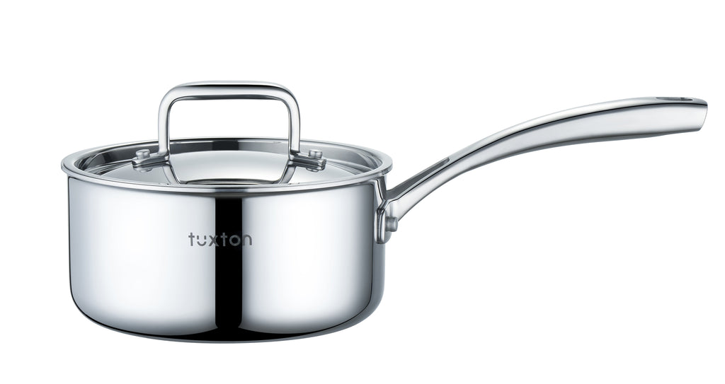 2.4QT Surgical Stainless Steel Triply Saucepan Tuxton Home