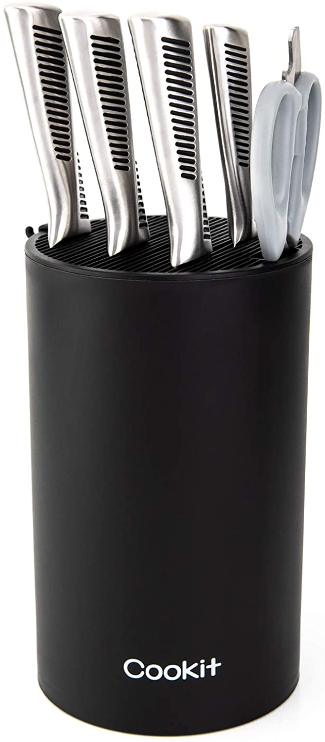 Knife Block Without Knives, Cookit Universal Round Knife Block Only,  Detachable Knife Holder for Easy Cleaning, Space Saver Knife Storage Holder  with